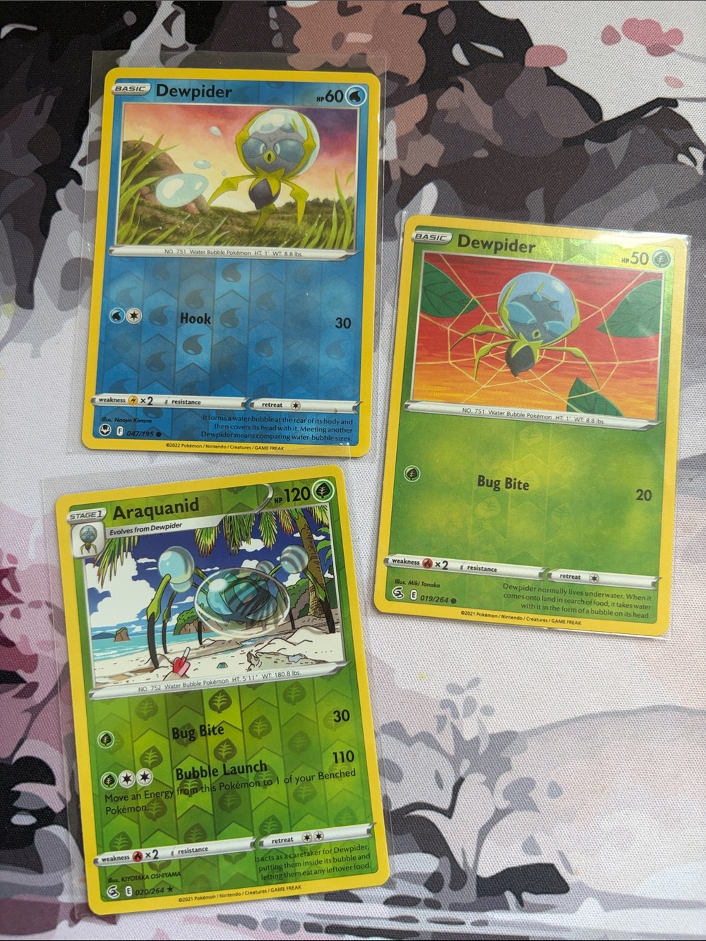 Dewpider & Araquanid Pokémon Evolution Reverse Holo Lot 🕷️ | 3 Cards ✨5/$25